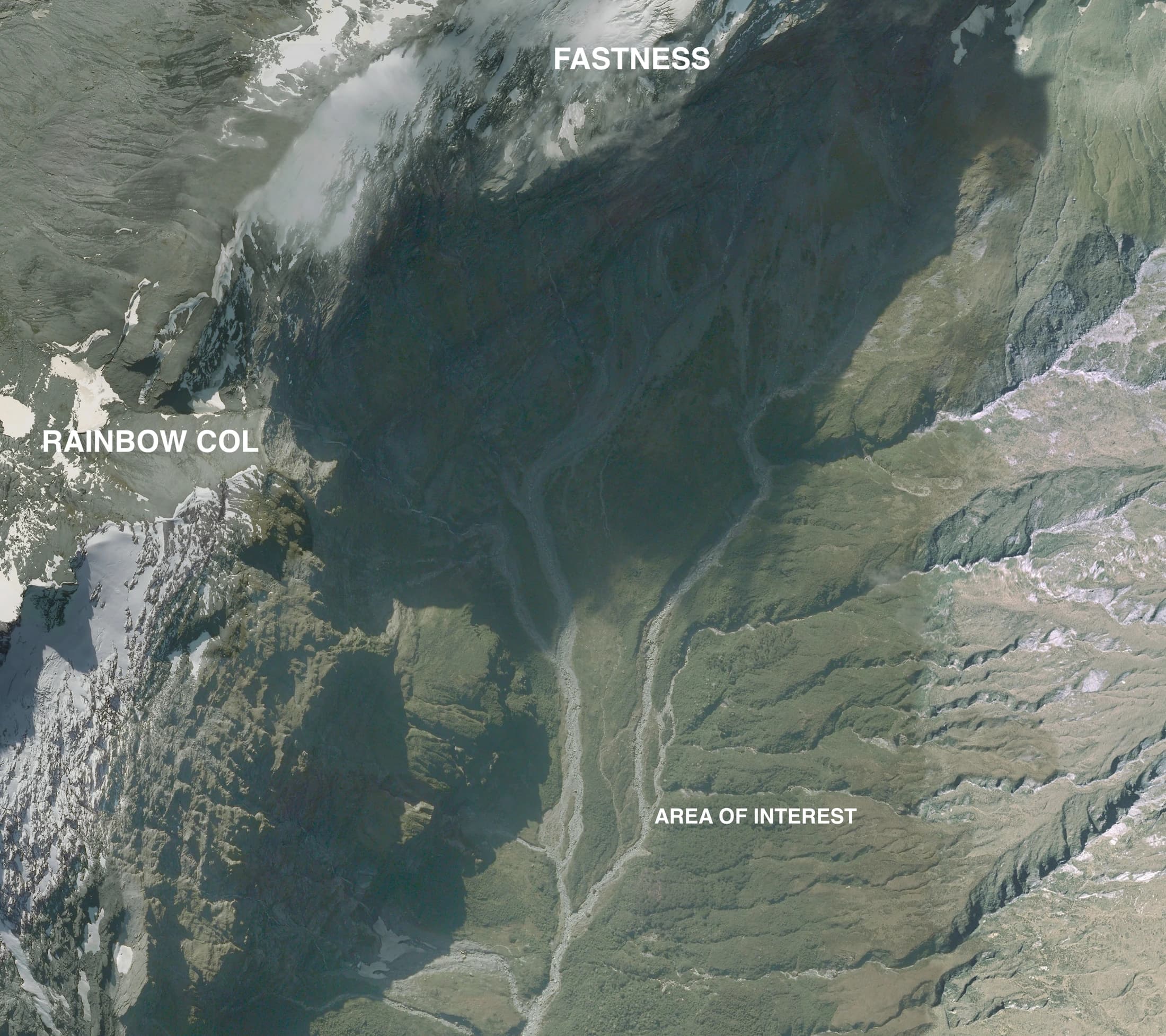 Area of Interest overview showing Fastness, Rainbow Col, and the area of interest.